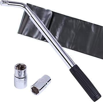 Cartman Telescopic Cam Wrench, Wheel Wrench with Standard CR-V Socket, 17/19, 21/22mm